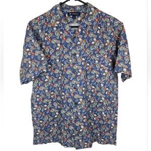 Cremieux Classic Mens Medium Short Sleeve Button Up Floral Single Stitch Shirt